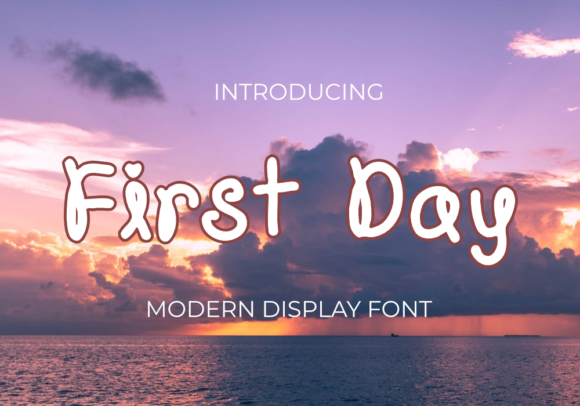 First Day: A Modern Display Font for Unique Designs